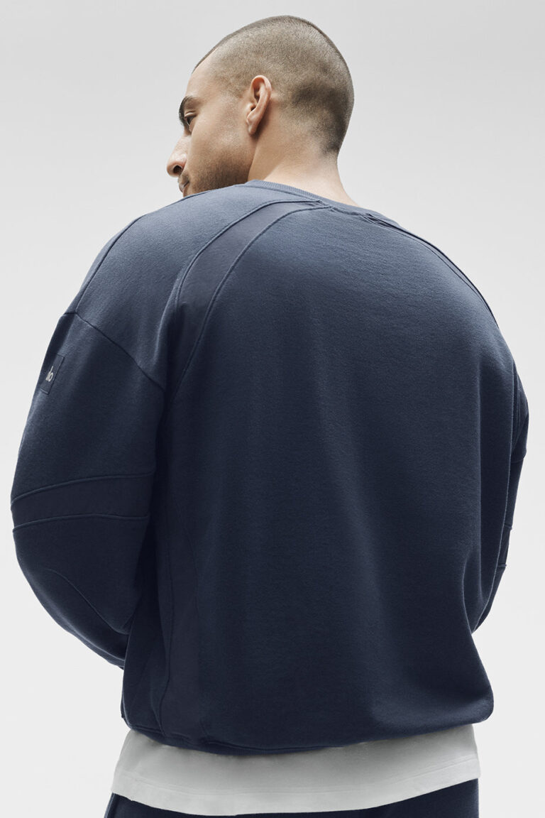 Свитшот Alo Yoga Field Crew Neck Sweatshirt «Navy» Мужская