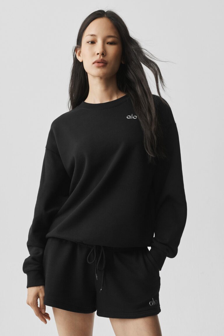 Свитшот Alo Yoga Accolade Crew Neck Pullover «Black» Унисекс