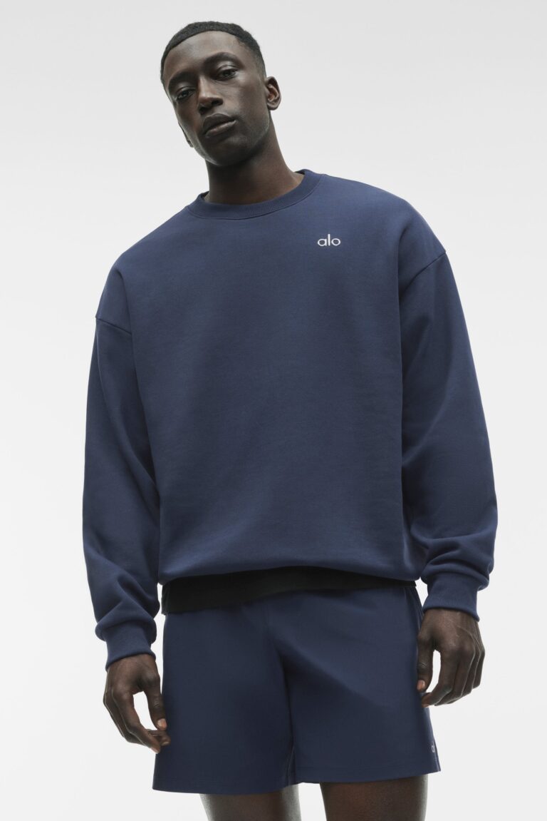 Свитшот Alo Yoga Accolade Crew Neck Pullover «Navy» Унисекс