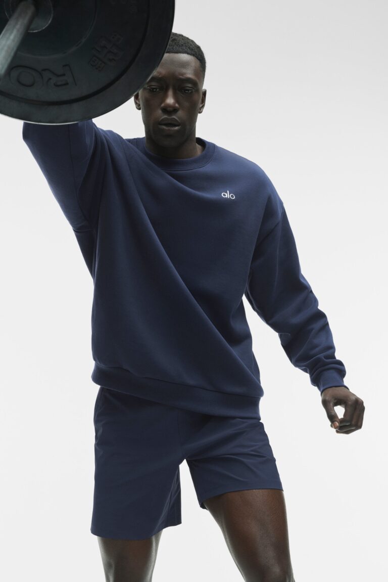 Свитшот Alo Yoga Accolade Crew Neck Pullover «Navy» Унисекс