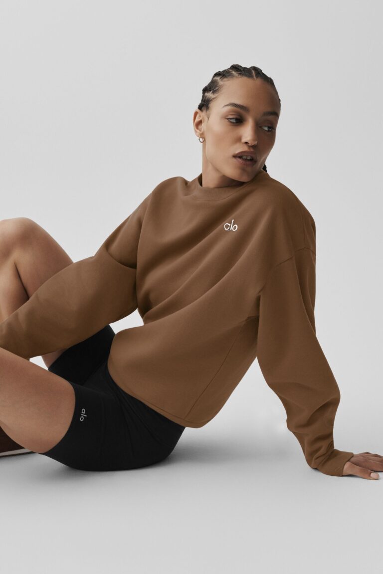 Свитшот Alo Yoga Accolade Crew Neck Pullover «Sun Kissed Brown» Унисекс