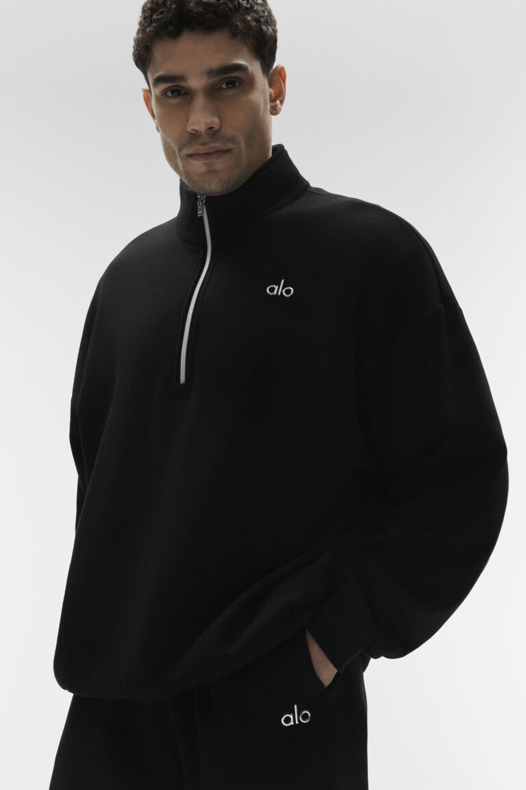 Свитшот Alo Yoga Accolade 1/4 Zip Pullover «Black» Унисекс