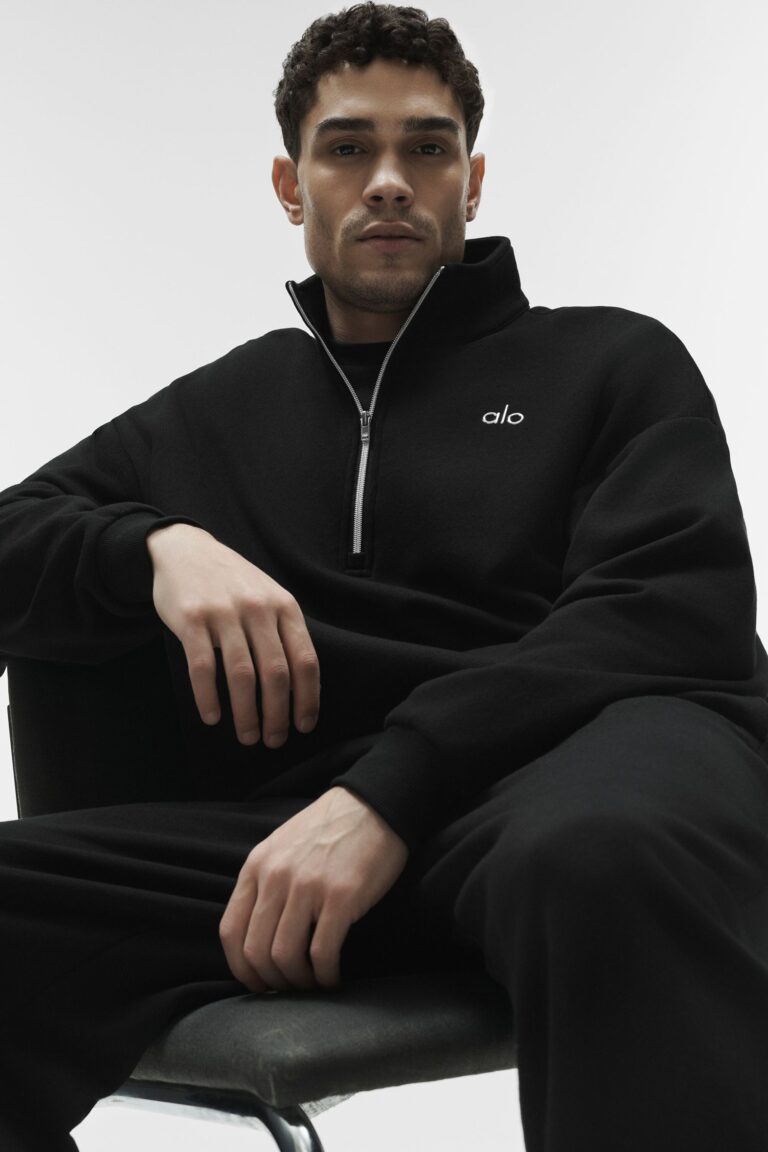 Свитшот Alo Yoga Accolade 1/4 Zip Pullover «Black» Унисекс