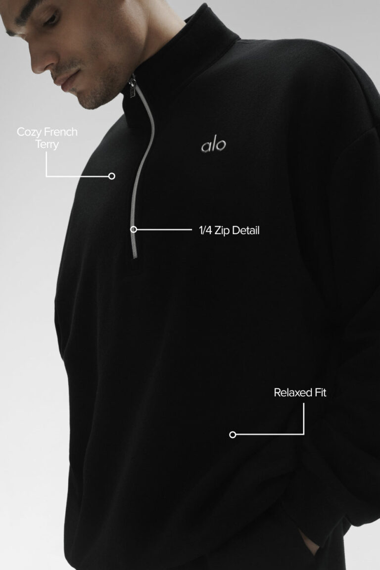 Свитшот Alo Yoga Accolade 1/4 Zip Pullover «Black» Унисекс