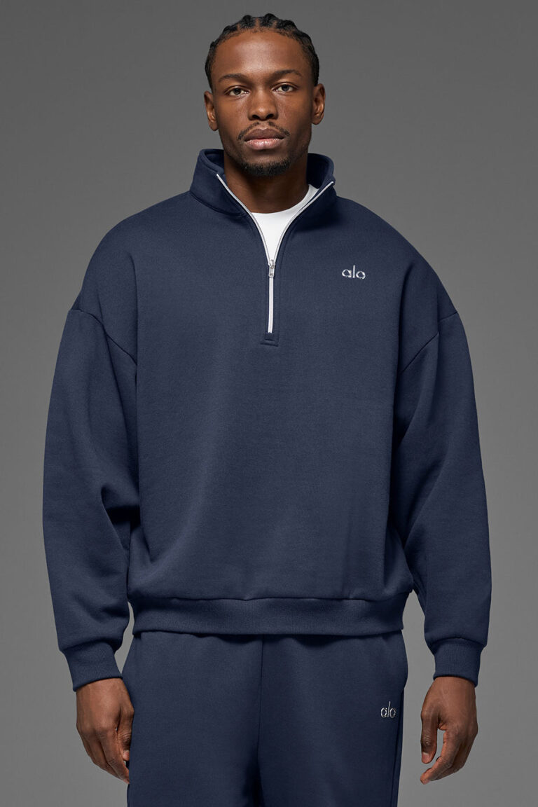 Свитшот Alo Yoga Accolade 1/4 Zip Pullover «Navy» Унисекс