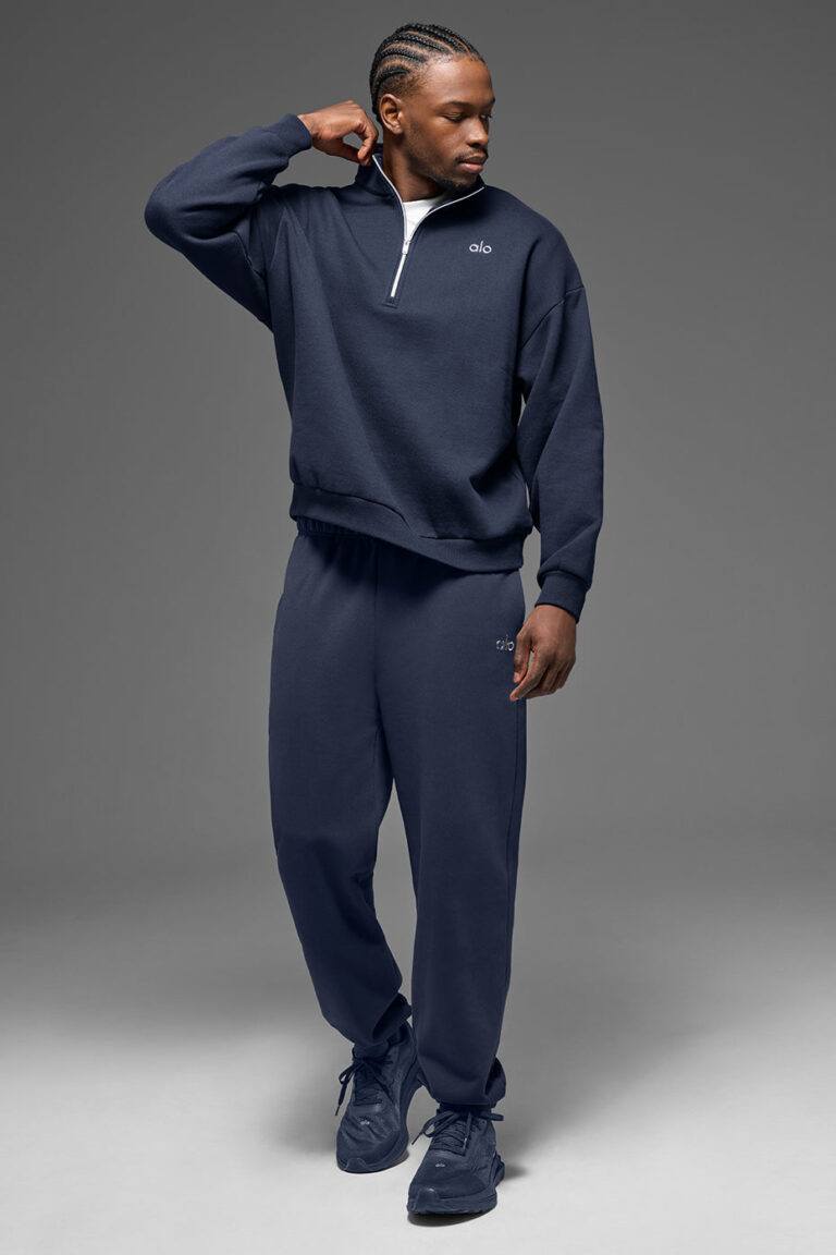 Свитшот Alo Yoga Accolade 1/4 Zip Pullover «Navy» Унисекс