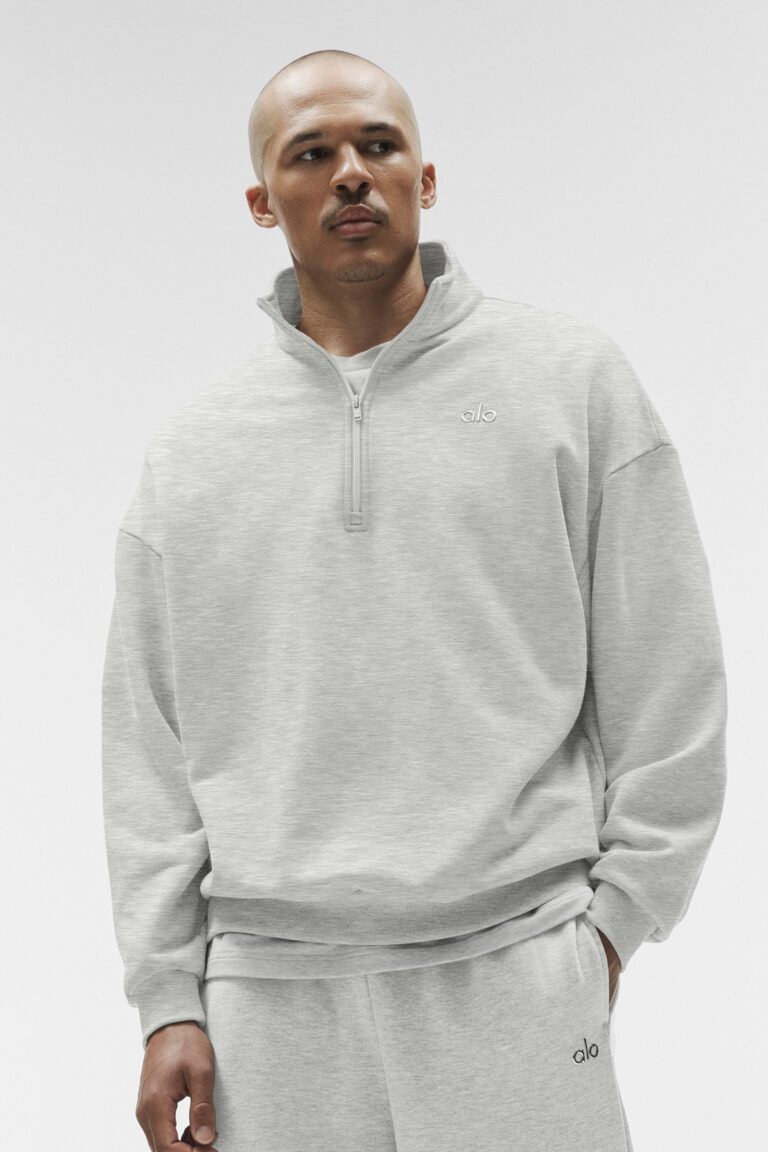 Свитшот Alo Yoga Accolade 1/4 Zip Pullover «White Heather» Унисекс