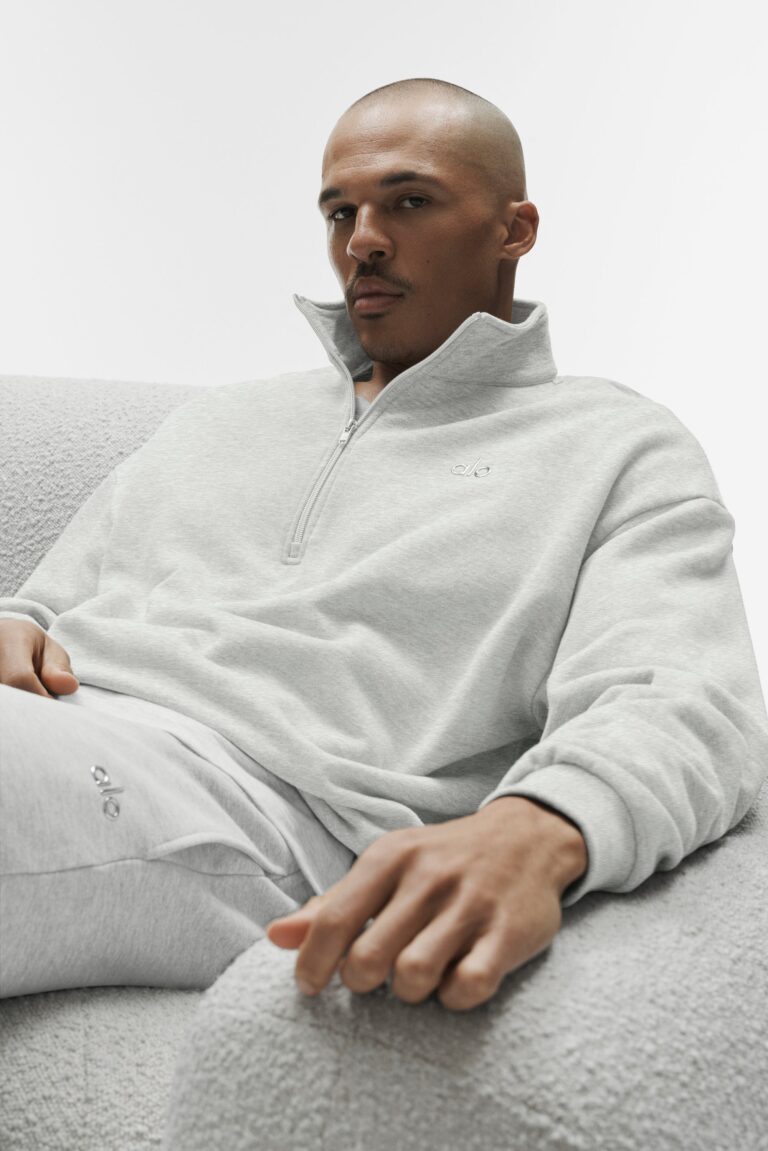 Свитшот Alo Yoga Accolade 1/4 Zip Pullover «White Heather» Унисекс