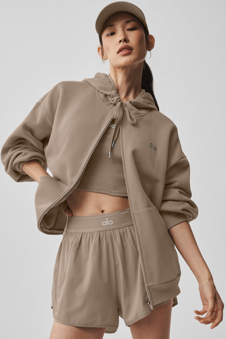 Худи Alo Yoga Accolade Full Zip Hoodie «Gravel» Унисекс