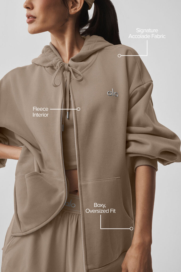 Худи Alo Yoga Accolade Full Zip Hoodie «Gravel» Унисекс