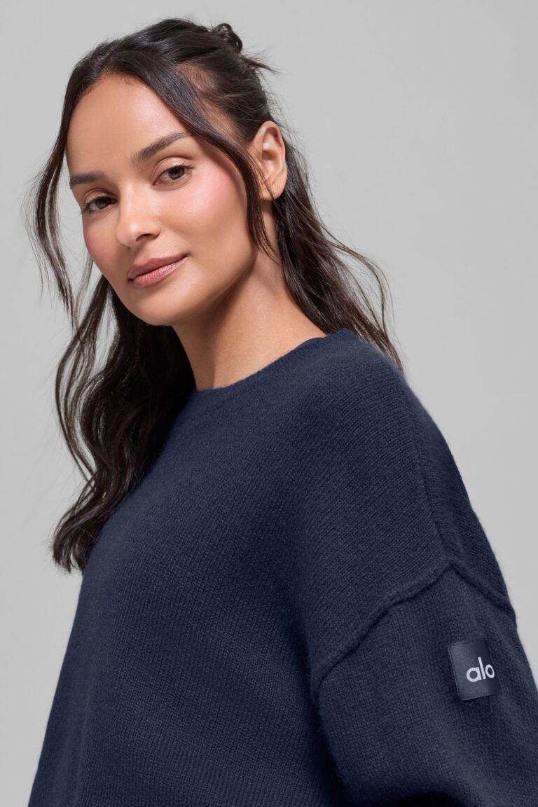 Свитер Alo Yoga Unisex Wool Cashmere New Class Crewneck Sweater «Navy» Унисекс