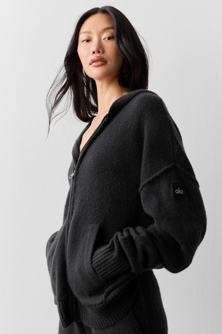 Худи Alo Yoga Wool Cashmere New Class Full Zip Hoodie «Black» Унисекс