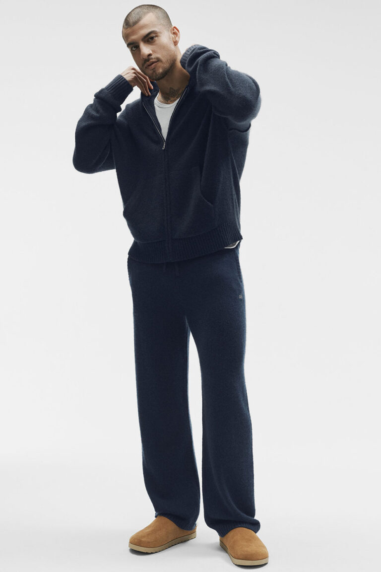 Худи Alo Yoga Wool Cashmere New Class Full Zip Hoodie «Navy» Унисекс