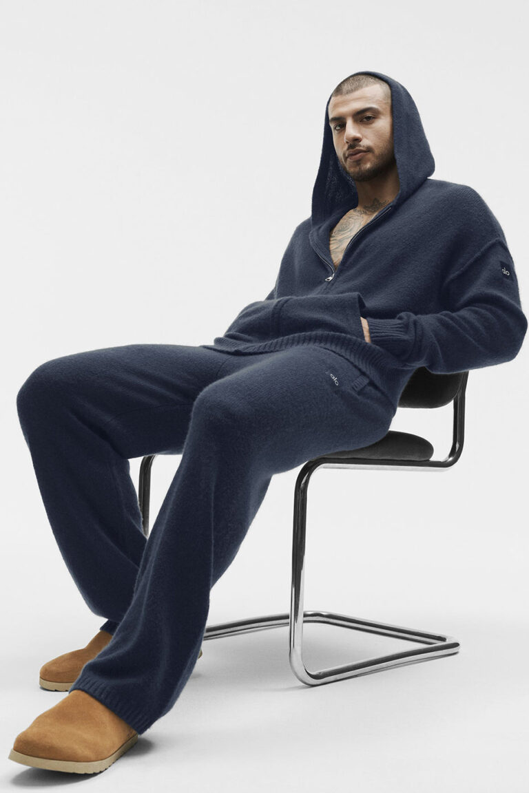 Худи Alo Yoga Wool Cashmere New Class Full Zip Hoodie «Navy» Унисекс