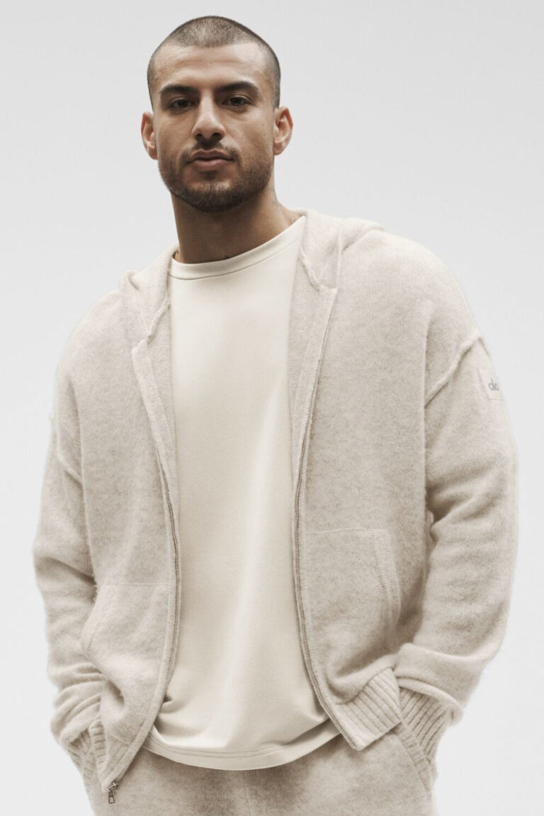 Худи Alo Yoga Wool Cashmere New Class Full Zip Hoodie «Oatmeal Heather» Унисекс