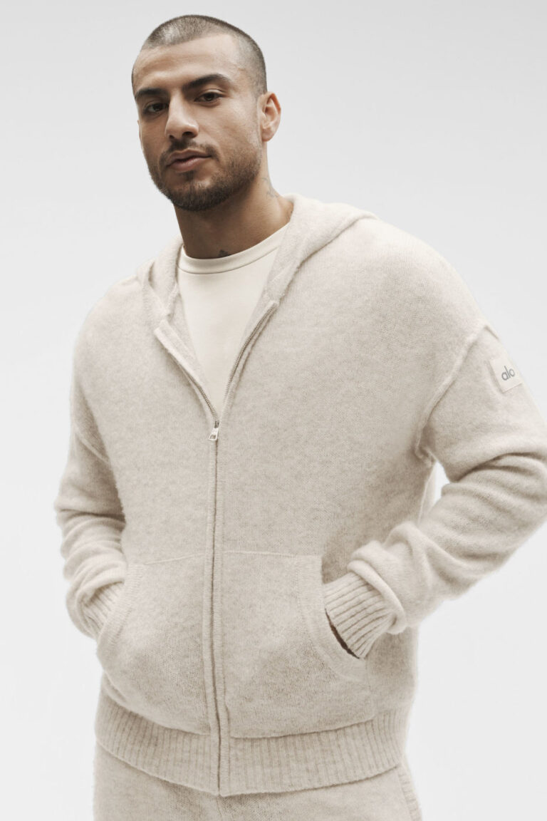Худи Alo Yoga Wool Cashmere New Class Full Zip Hoodie «Oatmeal Heather» Унисекс