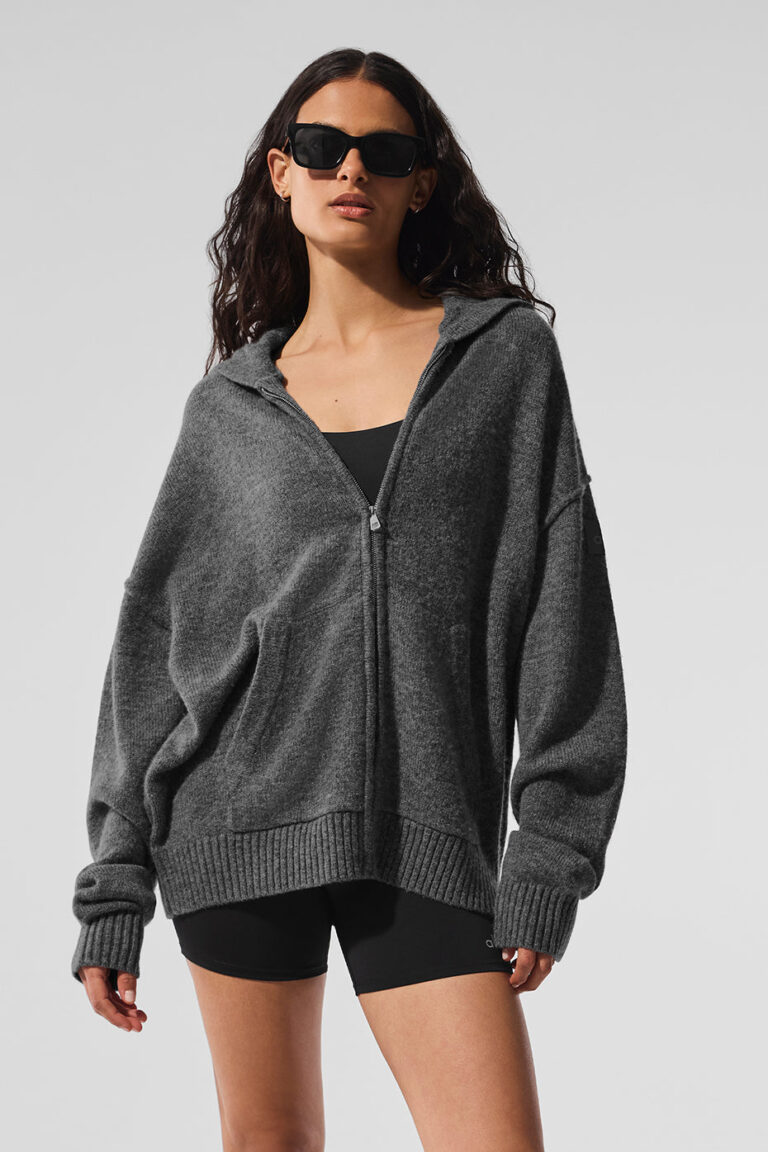 Худи Alo Yoga Wool Cashmere New Class Full Zip Hoodie «Platinum Grey» Унисекс