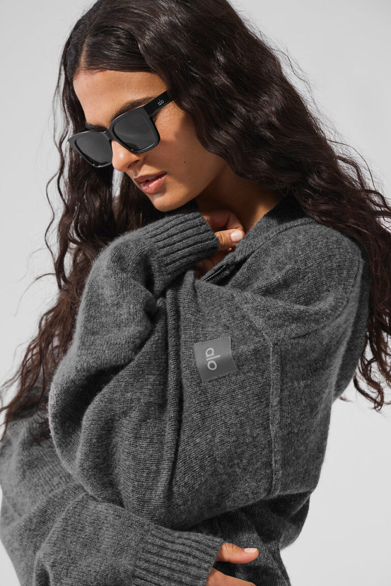 Худи Alo Yoga Wool Cashmere New Class Full Zip Hoodie «Platinum Grey» Унисекс