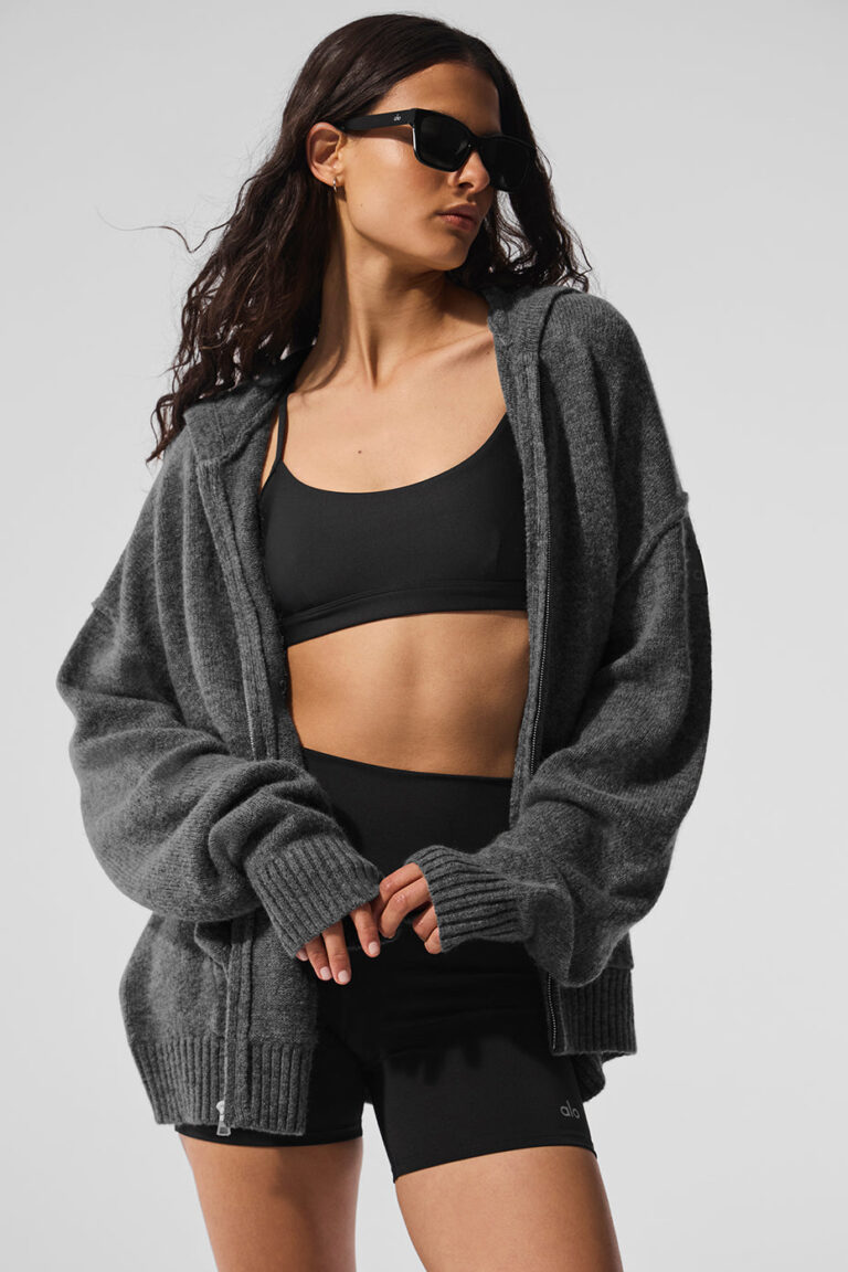 Худи Alo Yoga Wool Cashmere New Class Full Zip Hoodie «Platinum Grey» Унисекс