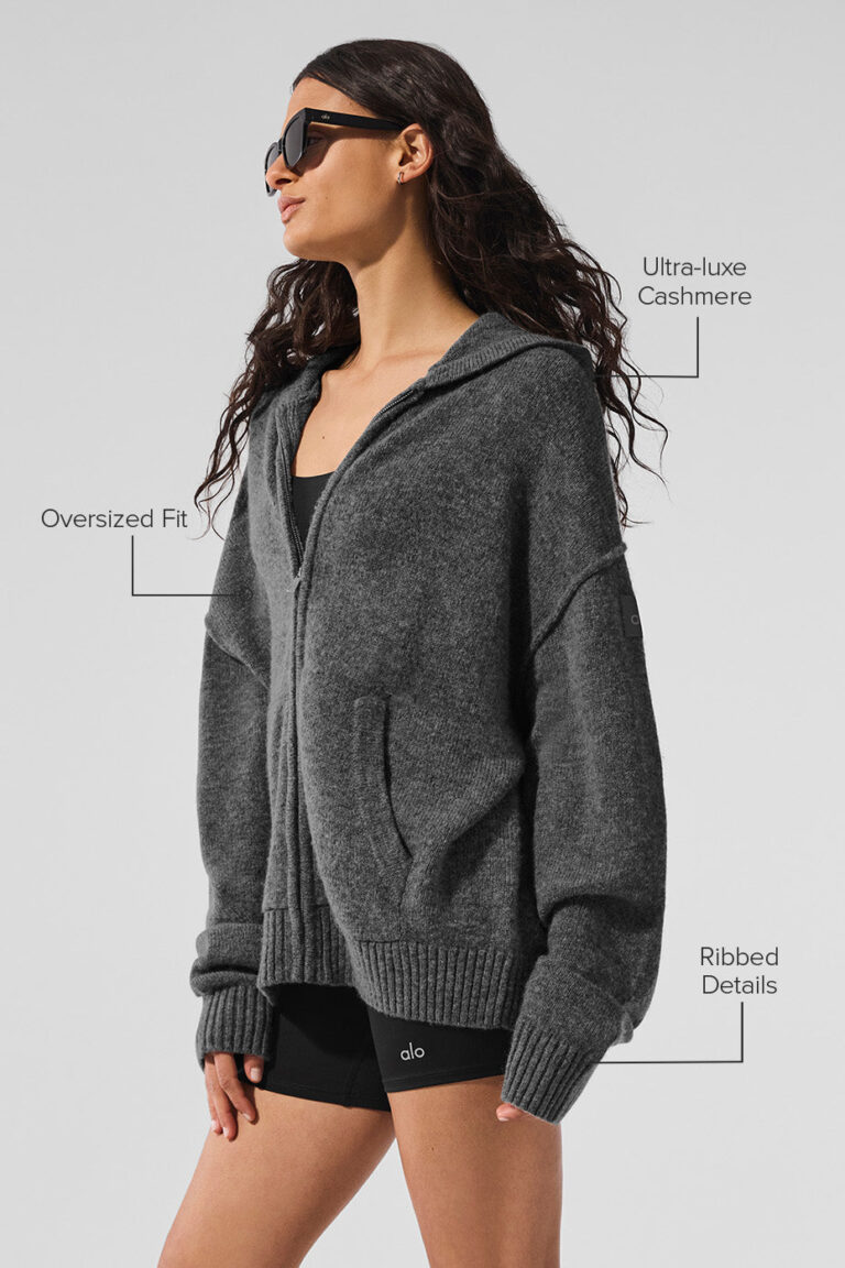 Худи Alo Yoga Wool Cashmere New Class Full Zip Hoodie «Platinum Grey» Унисекс