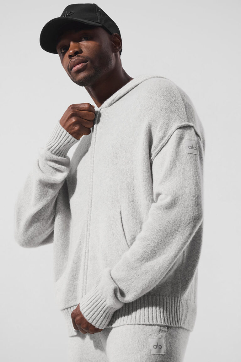 Худи Alo Yoga Wool Cashmere New Class Full Zip Hoodie «Pearl Grey Heather» Унисекс