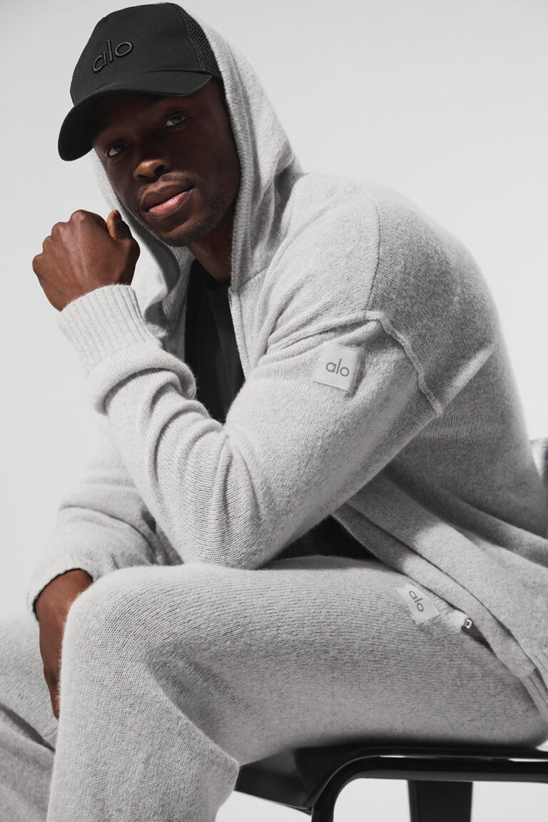Худи Alo Yoga Wool Cashmere New Class Full Zip Hoodie «Pearl Grey Heather» Унисекс