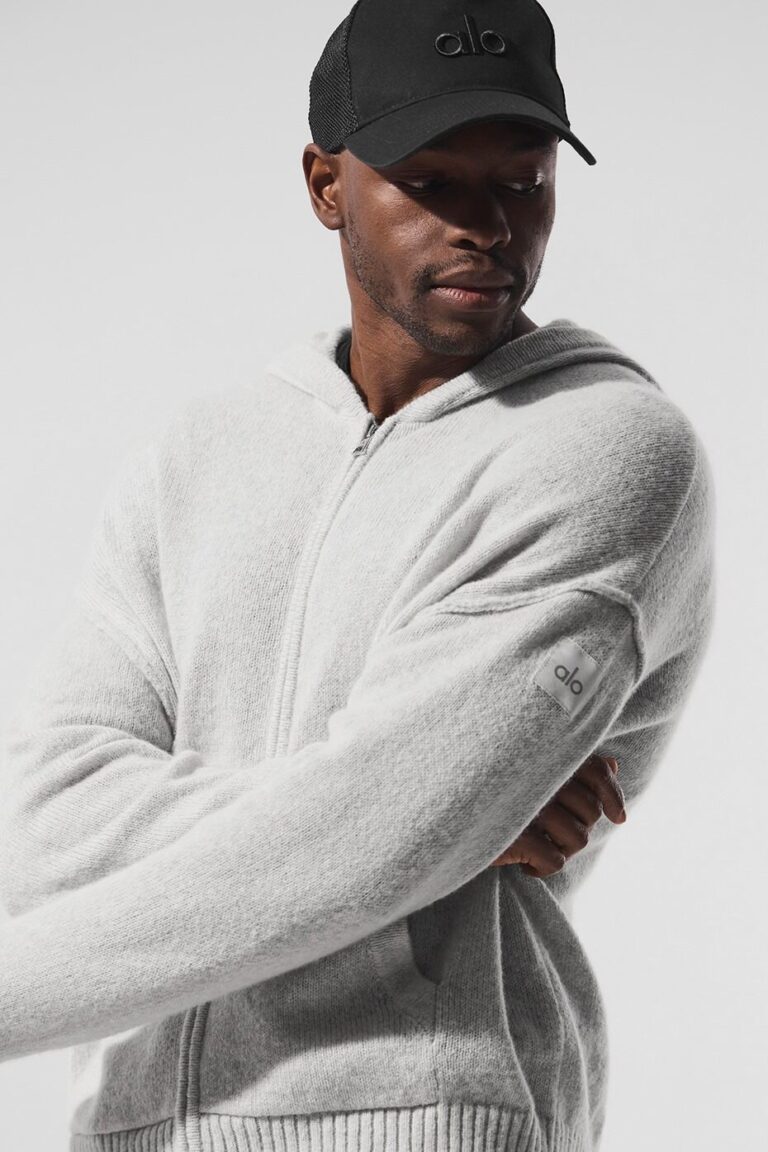 Худи Alo Yoga Wool Cashmere New Class Full Zip Hoodie «Pearl Grey Heather» Унисекс