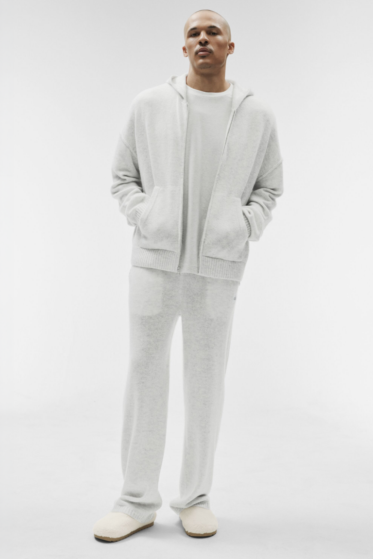 Худи Alo Yoga Wool Cashmere New Class Full Zip Hoodie «White Heather» Унисекс