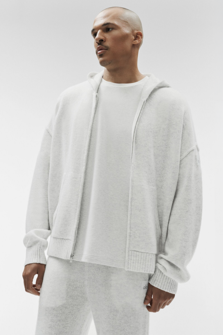 Худи Alo Yoga Wool Cashmere New Class Full Zip Hoodie «White Heather» Унисекс