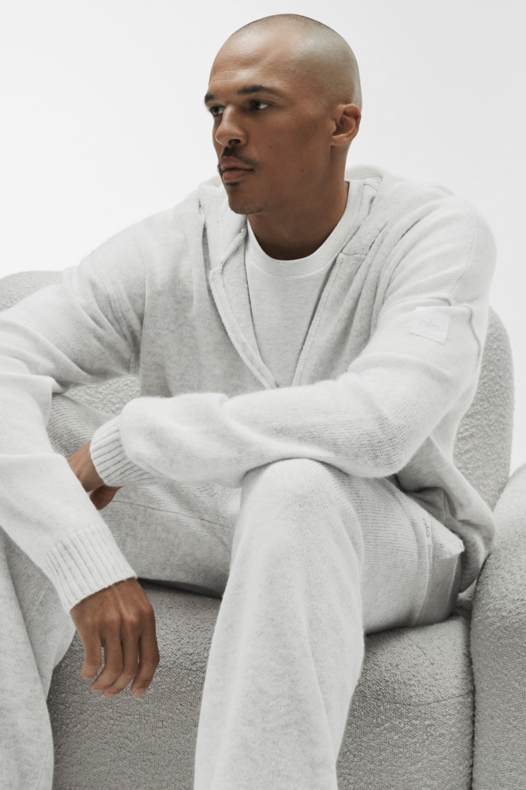 Худи Alo Yoga Wool Cashmere New Class Full Zip Hoodie «White Heather» Унисекс