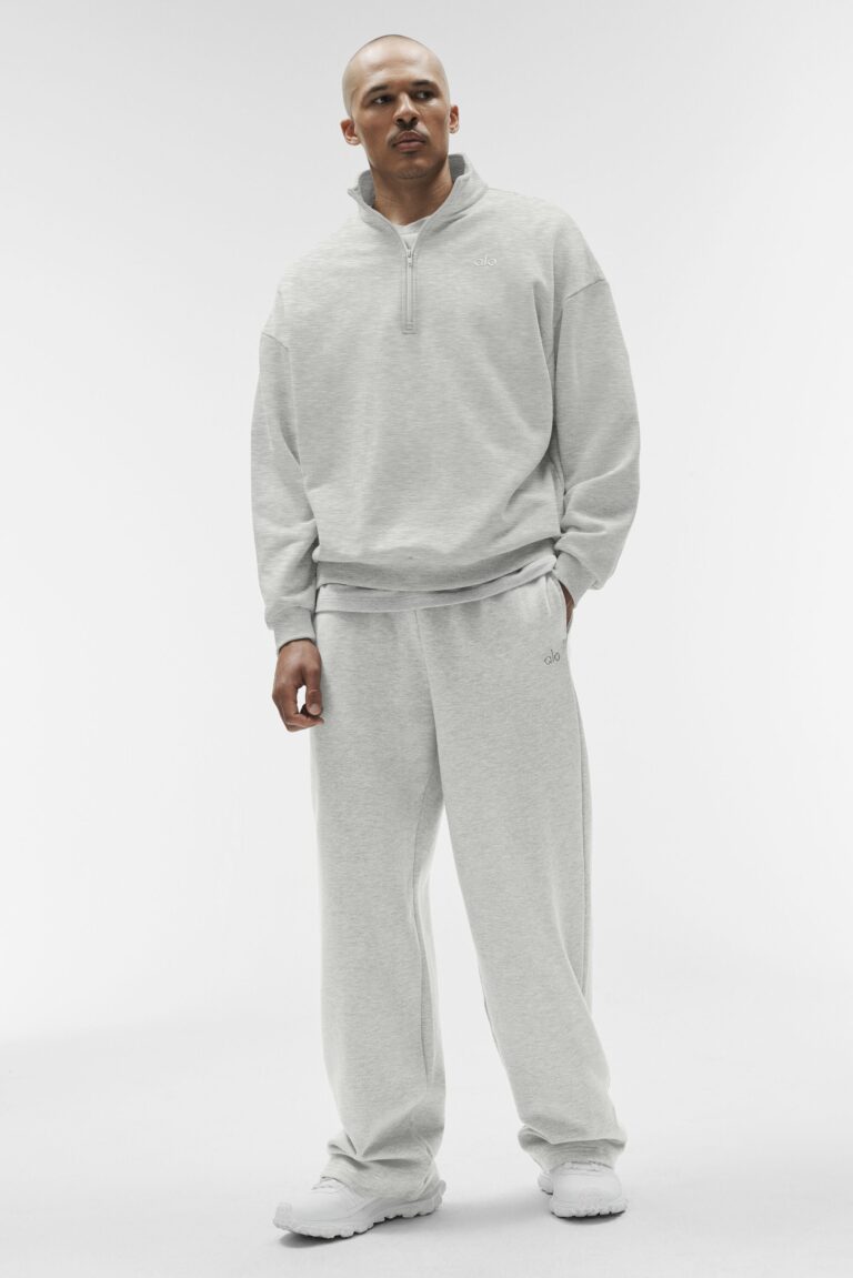 Брюки Alo Yoga Accolade Straight Leg Sweatpant «White Heather» Унисекс