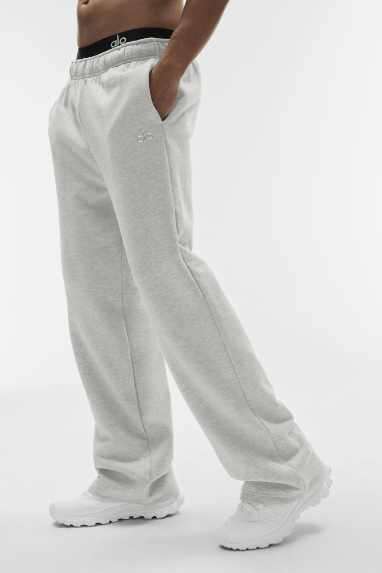 Брюки Alo Yoga Accolade Straight Leg Sweatpant «White Heather» Унисекс