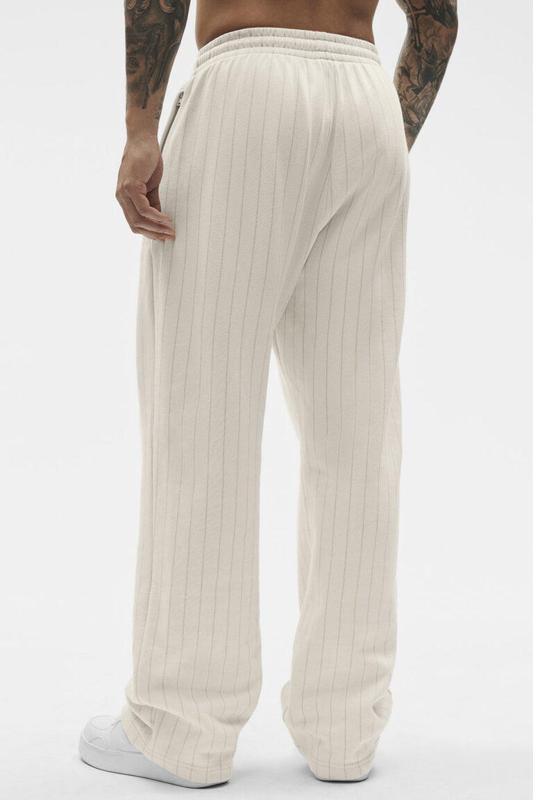 Брюки Alo Yoga Pinstripe Straight Leg Sweatpant «Bone Pinstripe» Унисекс