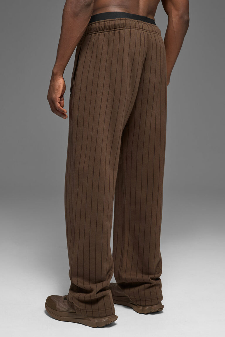 Брюки Alo Yoga Pinstripe Straight Leg Sweatpant «Espresso Pinstripe» Унисекс
