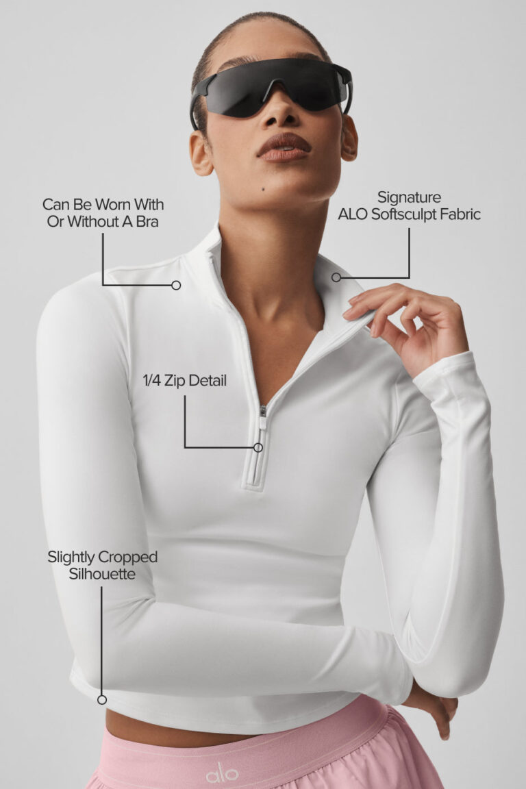 Лонгслив Alo Yoga ALO Softsculpt Precision 1/4 Zip Long Sleeve «White» Женская