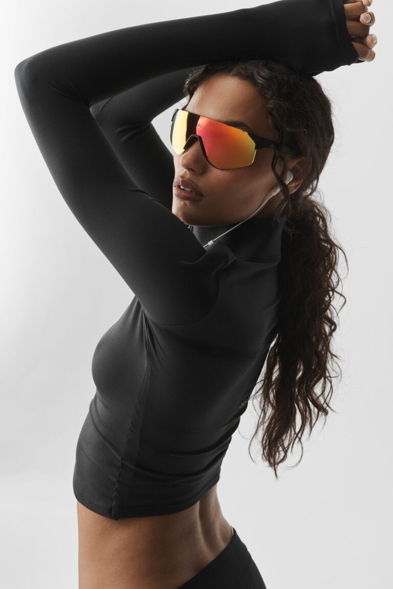 Лонгслив Alo Yoga ALO Softsculpt Precision 1/4 Zip Long Sleeve «Black» Женская