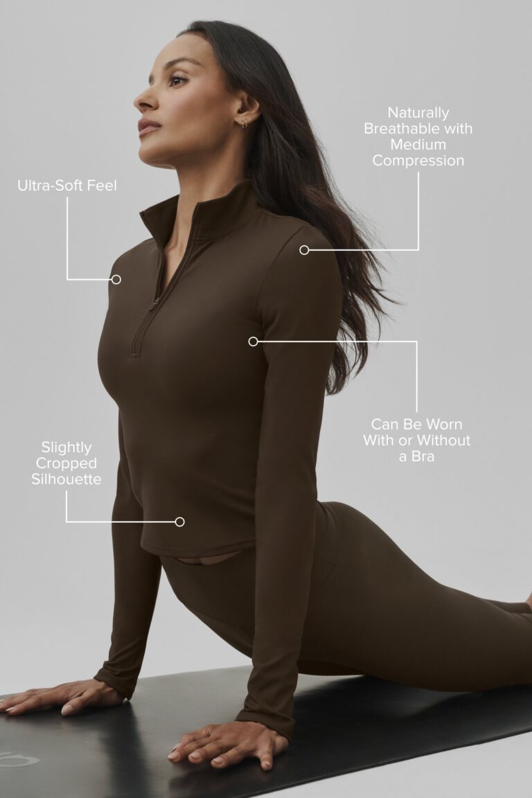 Лонгслив Alo Yoga ALO Softsculpt Precision 1/4 Zip Long Sleeve «Espresso» Женская
