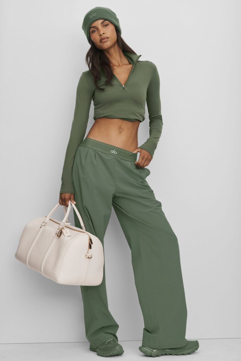 Брюки Alo Yoga Suit Up Trouser (Regular) «Bamboo Green» Женская