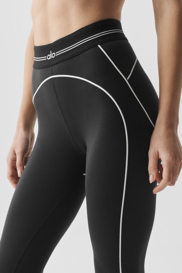 Леггинсы Alo Yoga Airbrush High-Waist 7/8 Heart Throb Legging «Black» Женская