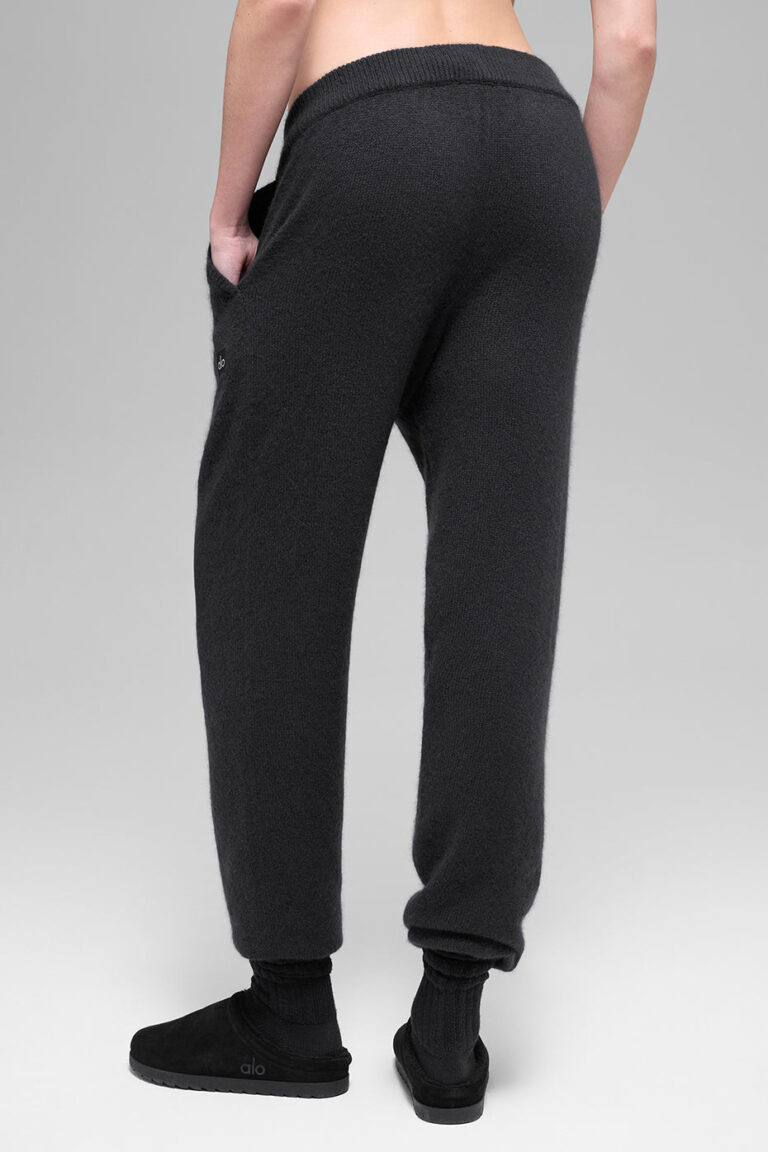 Джоггеры Alo Yoga Wool Cashmere High-Waist New Class Jogger «Black» Женская