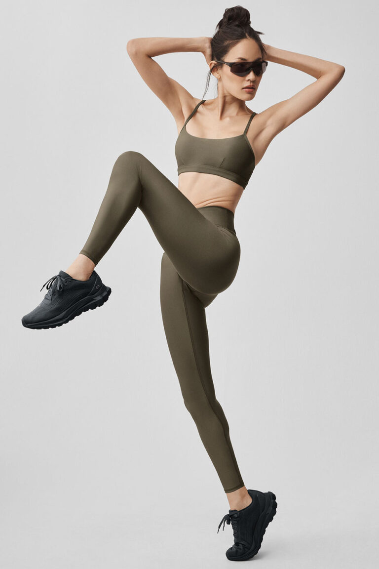Леггинсы Alo Yoga 7/8 High-Waist Airlift Legging «Olive Tree» Женская