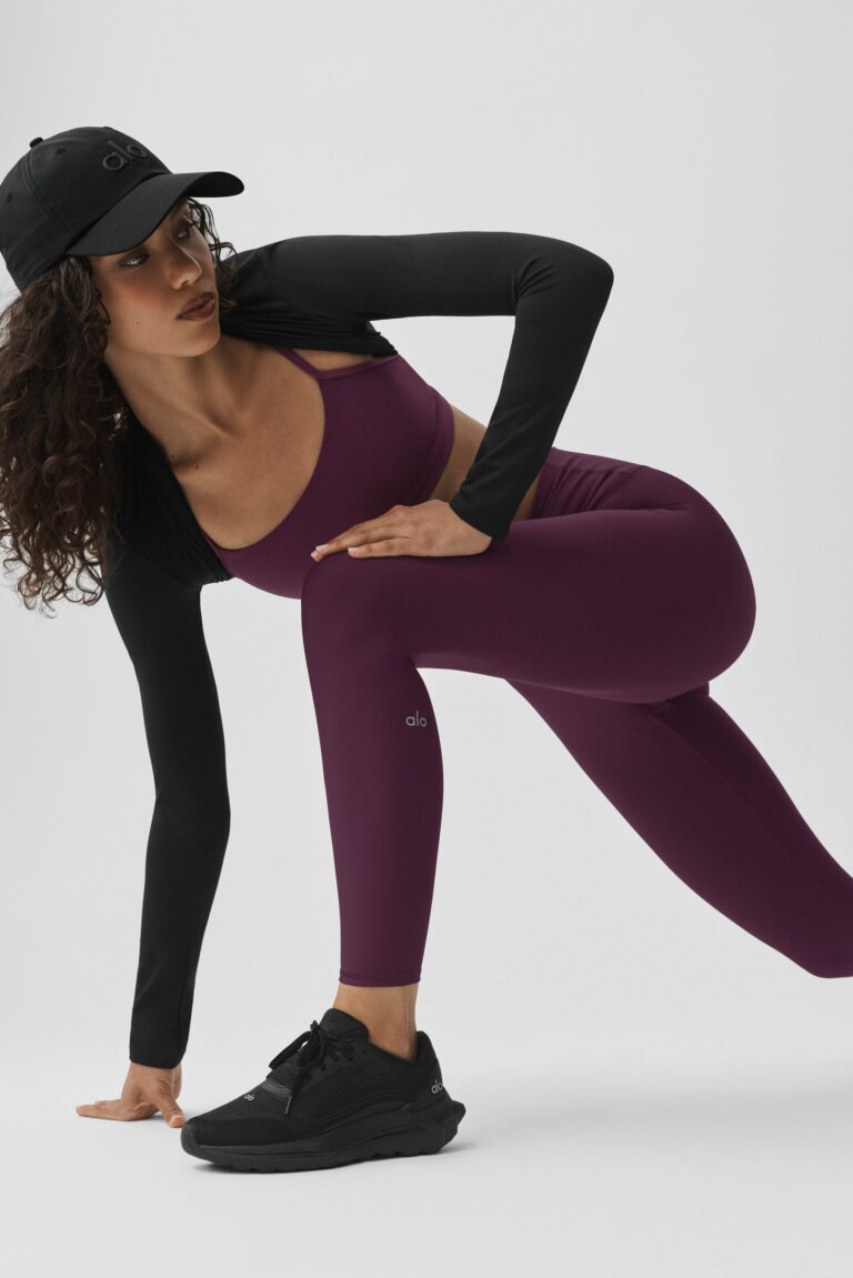 Леггинсы Alo Yoga 7/8 High-Waist Airlift Legging «Rich Bordeaux» Женская