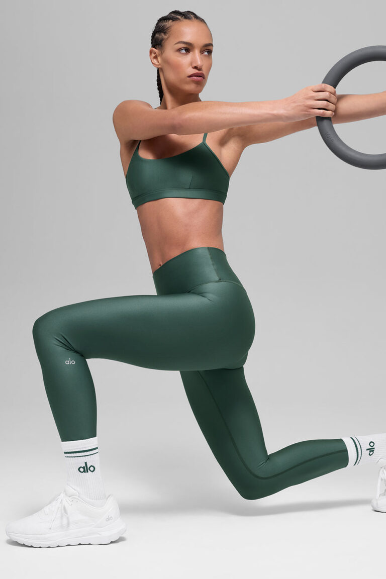 Леггинсы Alo Yoga 7/8 High-Waist Airlift Legging «Clover Green» Женская