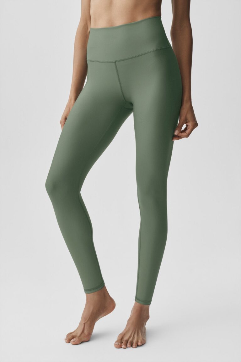 Леггинсы Alo Yoga 7/8 High-Waist Airlift Legging «Bamboo Green» Женская