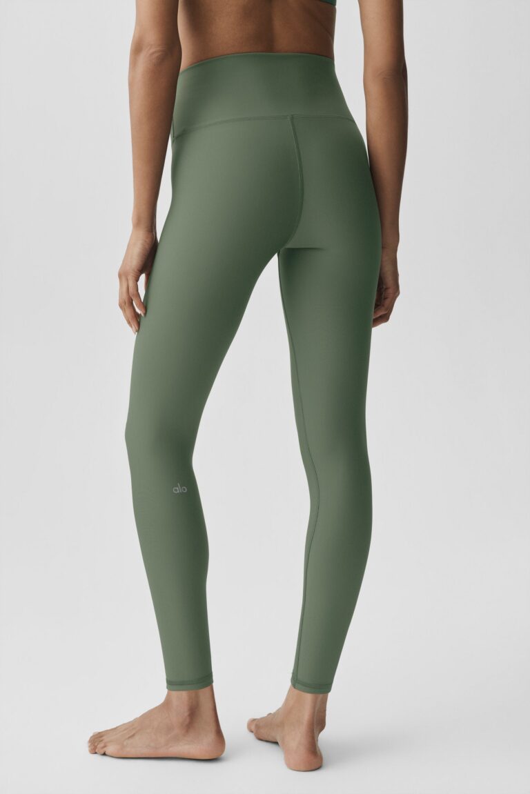 Леггинсы Alo Yoga 7/8 High-Waist Airlift Legging «Bamboo Green» Женская