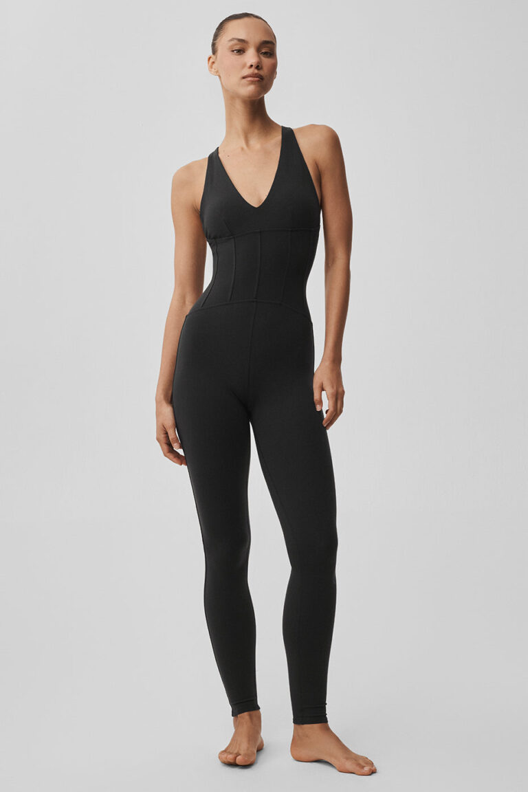 Комбинезон Alo Yoga Airbrush Sparks Fly Corset Onesie «Black» Женская