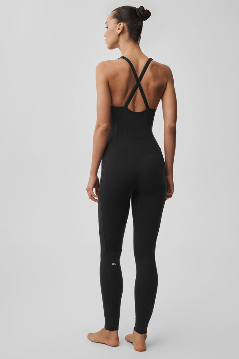 Комбинезон Alo Yoga Airbrush Sparks Fly Corset Onesie «Black» Женская