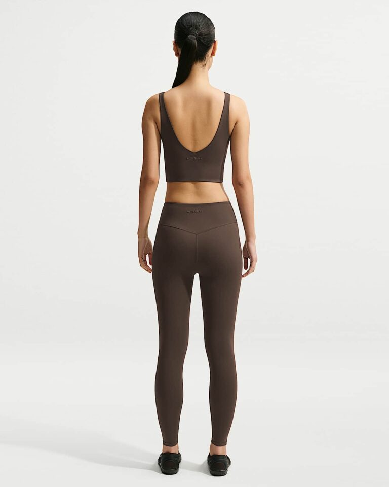 Топ NikeSKIMS Matte V-Neck Long-Line Bra «Dark Sepia» Женская