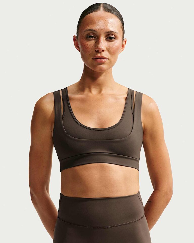 Топ NikeSKIMS Matte Double-Strap Scoop Bra «Dark Sepia» Женская