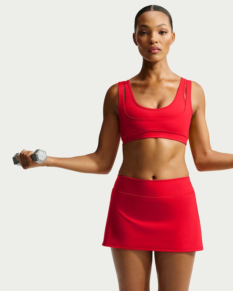 Топ NikeSKIMS Matte Double-Strap Scoop Bra «University Red» Женская